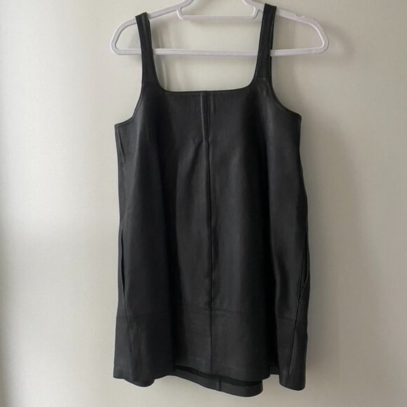 COS Leather Mini Pinafore Dress - Picture 4 of 5